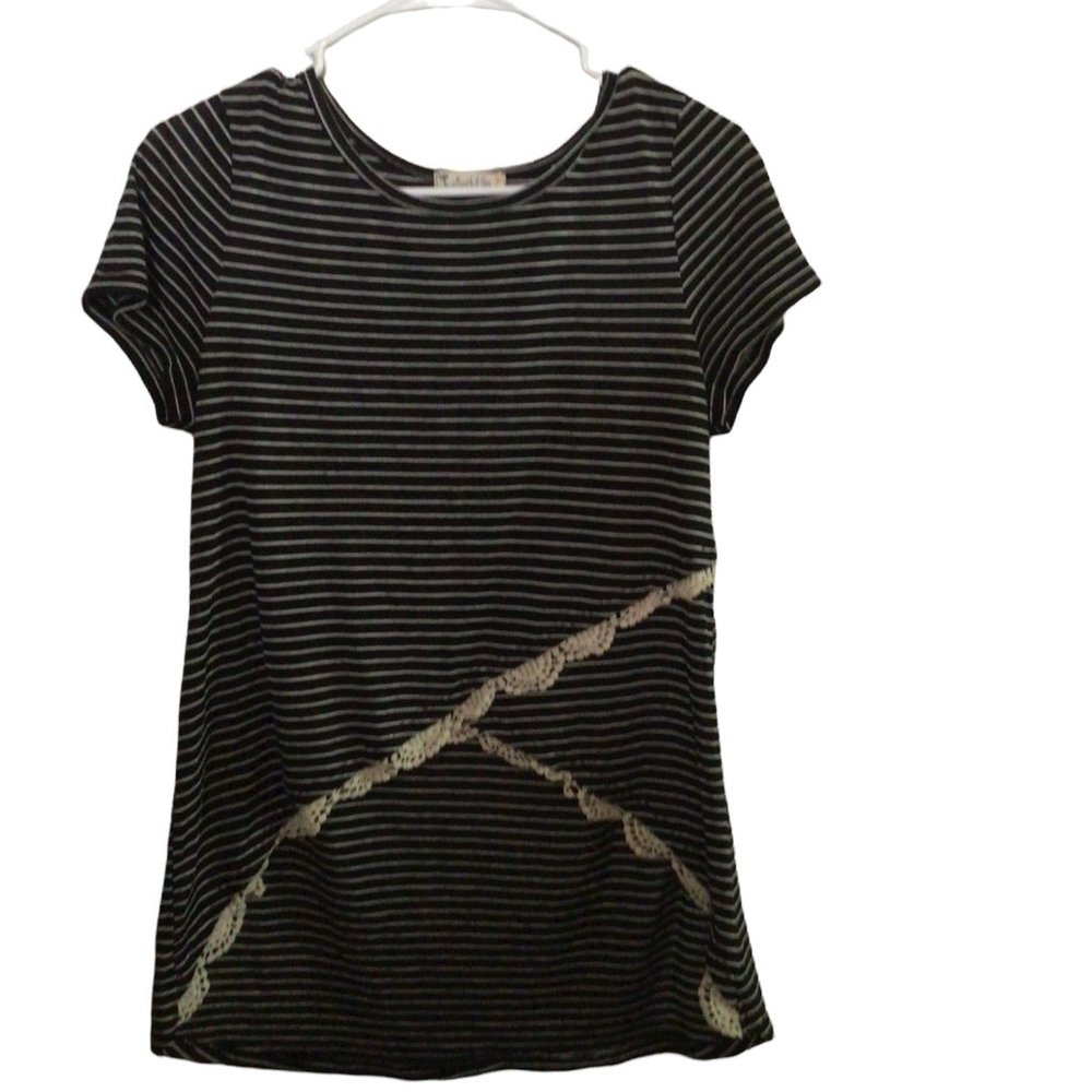 SPOILED STRIPPED HI-LOW TEE SHIRT TOP XL